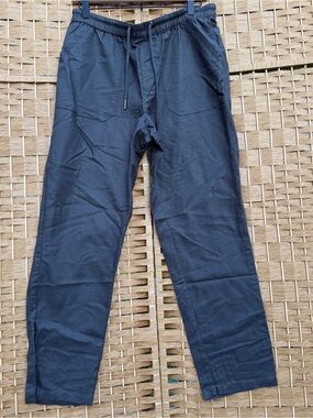 Quince Organic Cotton & Linen Straight Leg Charcoal Pants Women’s Large